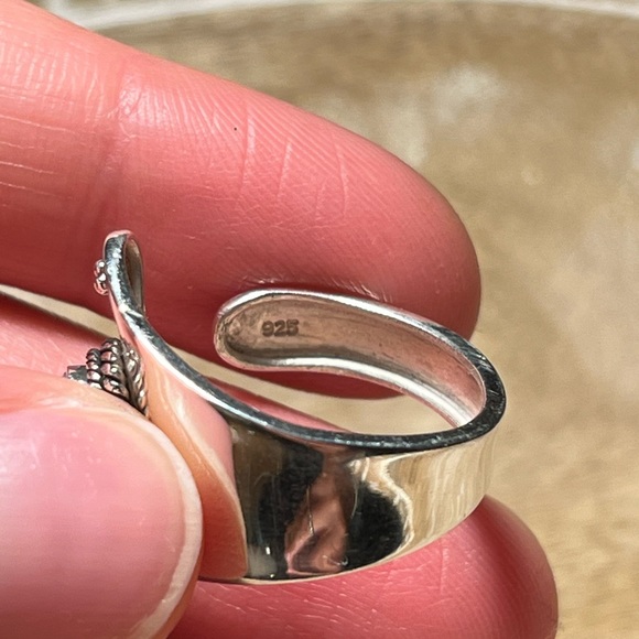 Ethiopian Opal 925 Sterling Silver Adjustable Open Ring - Picture 10 of 13